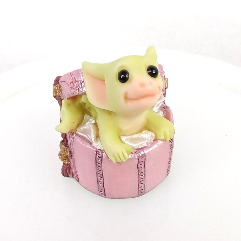 Vintage 2000 Pocket Dragons Hatbox Hideaway Figurine Real Musgrave Collectible